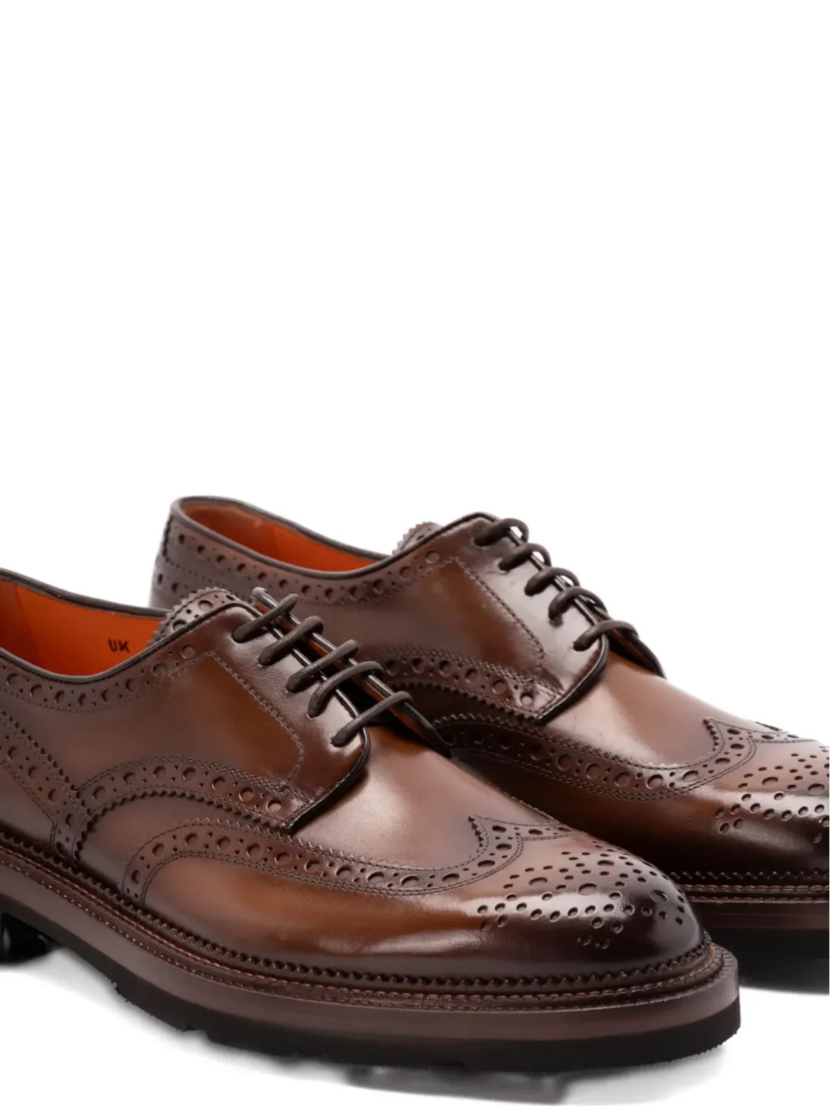 Santoni レースアップ・ブローグディテール・ダービーシューズ - 画像3