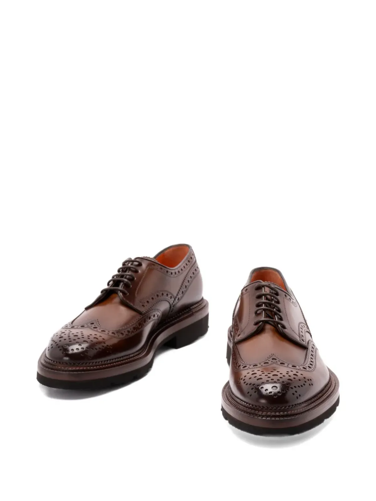 Santoni レースアップ・ブローグディテール・ダービーシューズ - 画像4