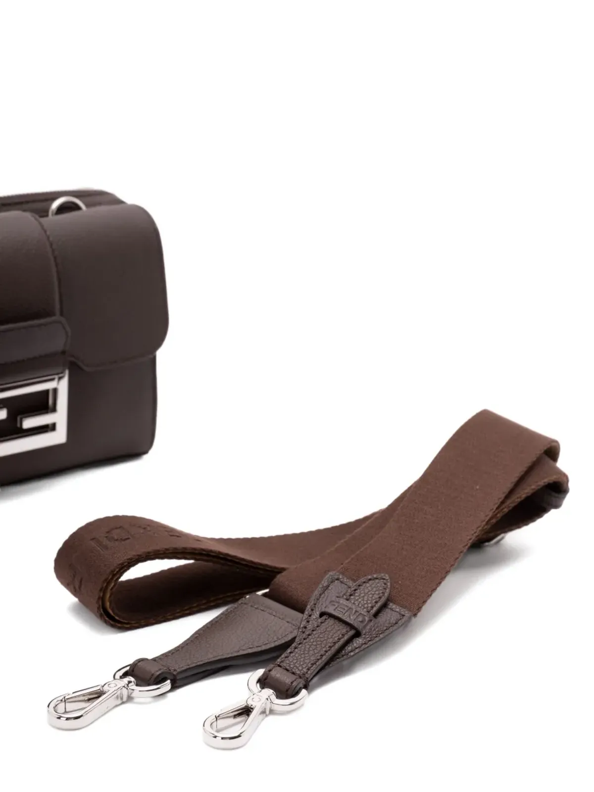 FENDI ダブルバゲット レザー メッセンジャーバッグ - 画像5