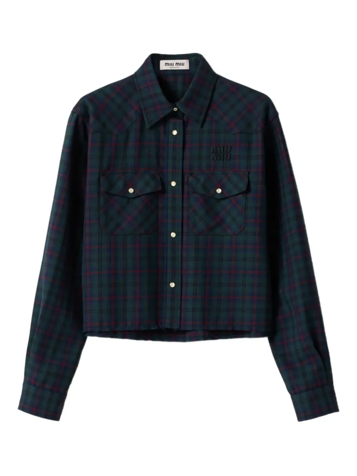 Miu Miu チェック柄スナップボタンシャツ - 画像1