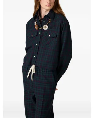 Miu Miu チェック柄スナップボタンシャツ - サムネイル3