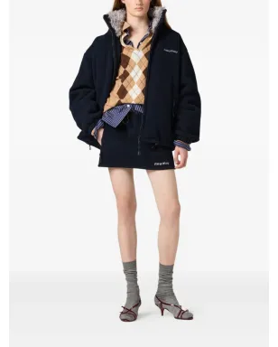 Miu Miu ドローストリング付きフリースミニスカート - サムネイル2