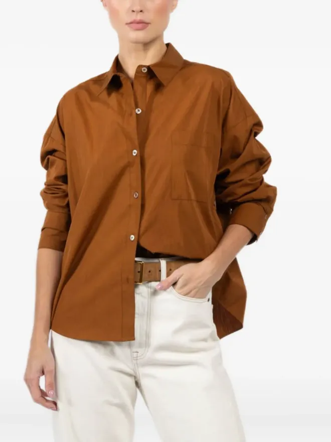 Arlo Mott Arlo Mott コットンシャツ ブラウンの商品画像