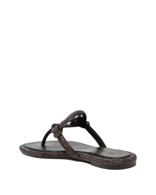 Tory Burch crystal embellished sandals - Brown - サムネイル3