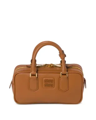 Miu Miu Arcadie レザー トートバッグ ブラウン - サムネイル1