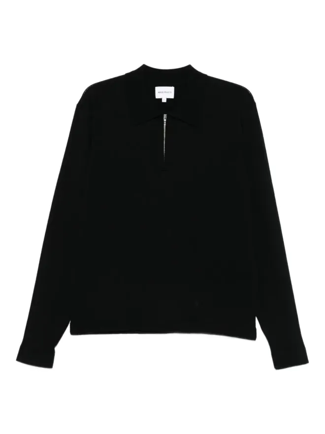 Norse Projects Norse Projects ジップネックポロシャツ ブラックの商品画像
