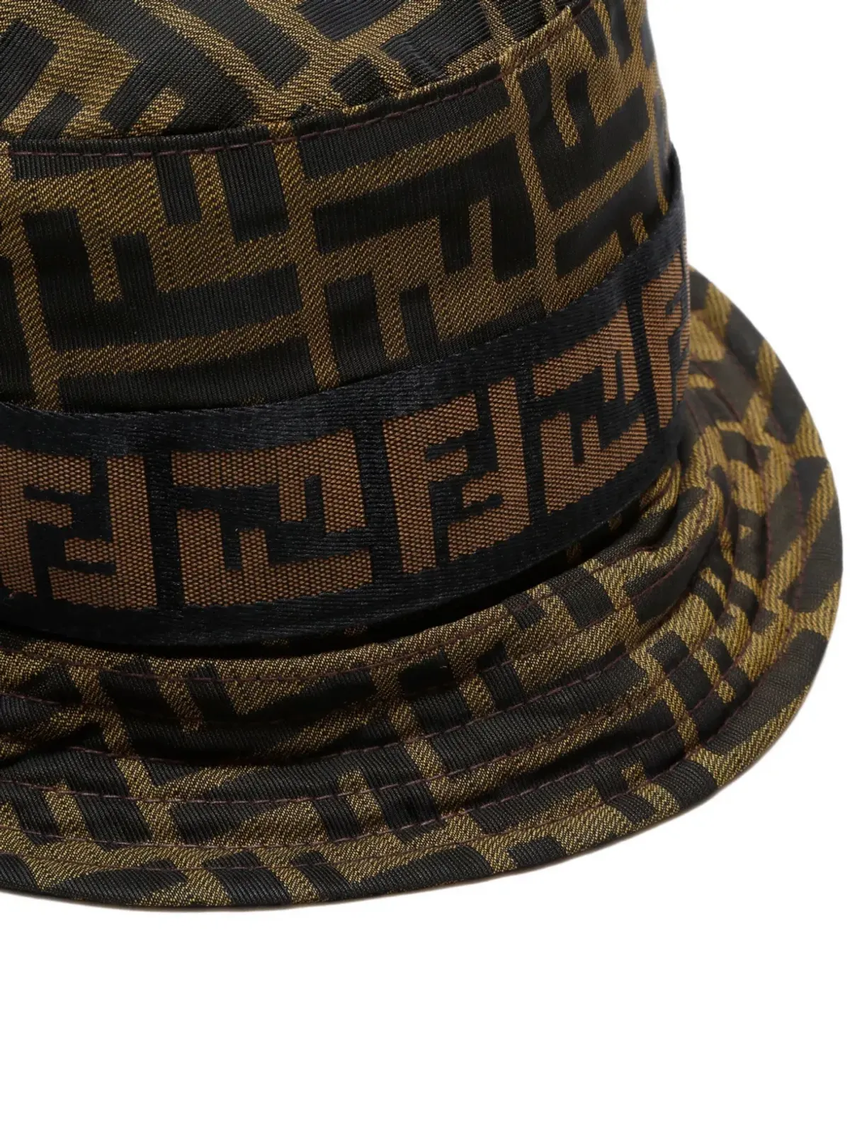 Fendi Pre-Owned Zuccaジャガード柄 バケットハット（ブラウン） - 画像2