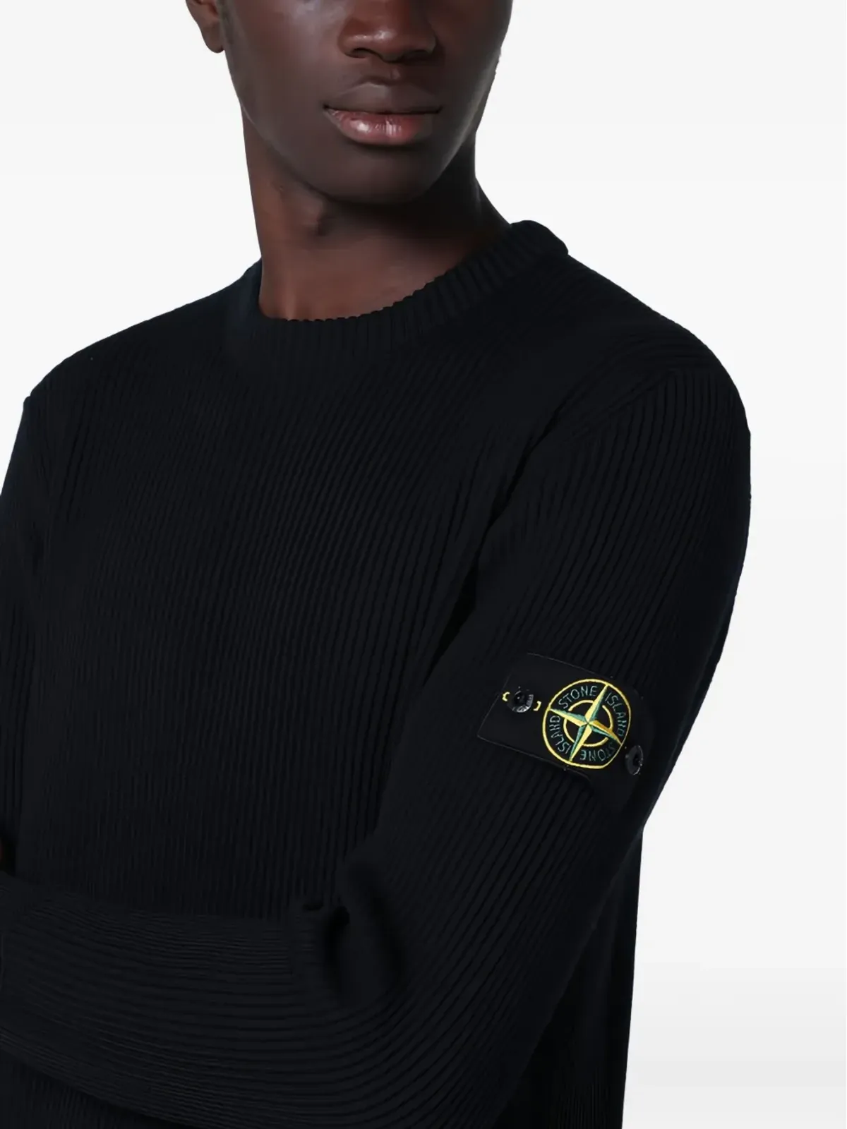 Stone Island バージンウールセーター（ブラック） - 画像5