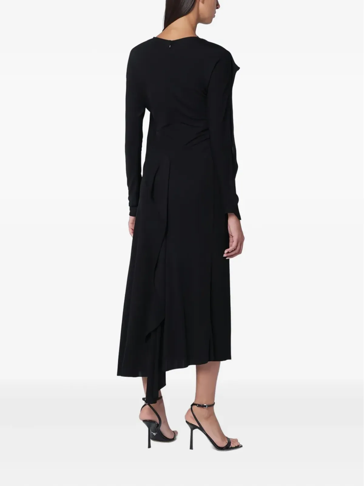 Victoria Beckham ドレープ長袖ミディドレス - 画像3