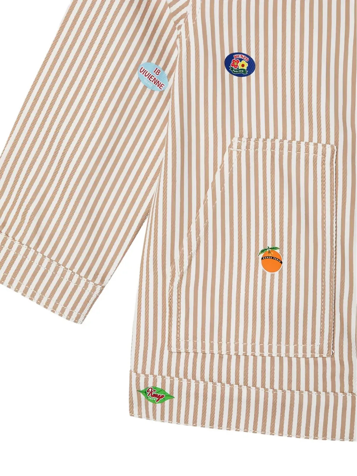 Kenzo Kids デニムジャケット（ストライプアップリケデザイン） - 画像3