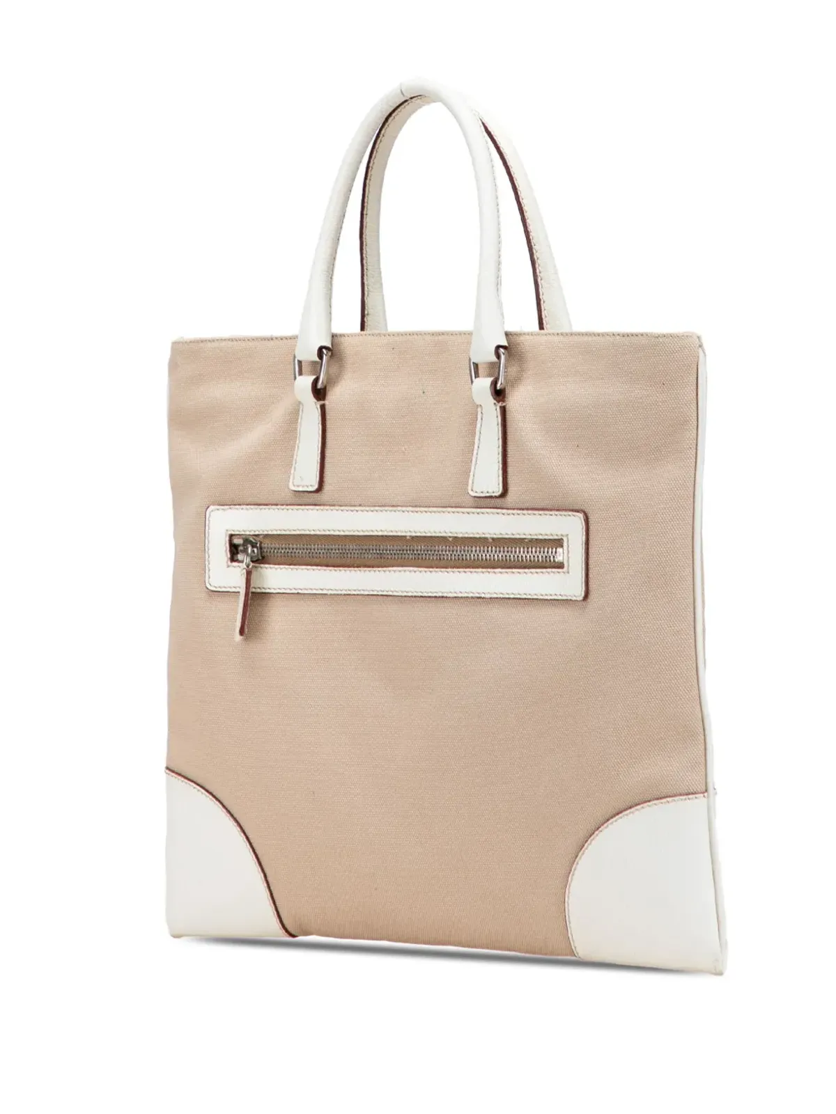 Prada Pre-Owned 2010-2020 Cinghiale Trimmed Canvas Canapa tote bag - Brown - 画像3