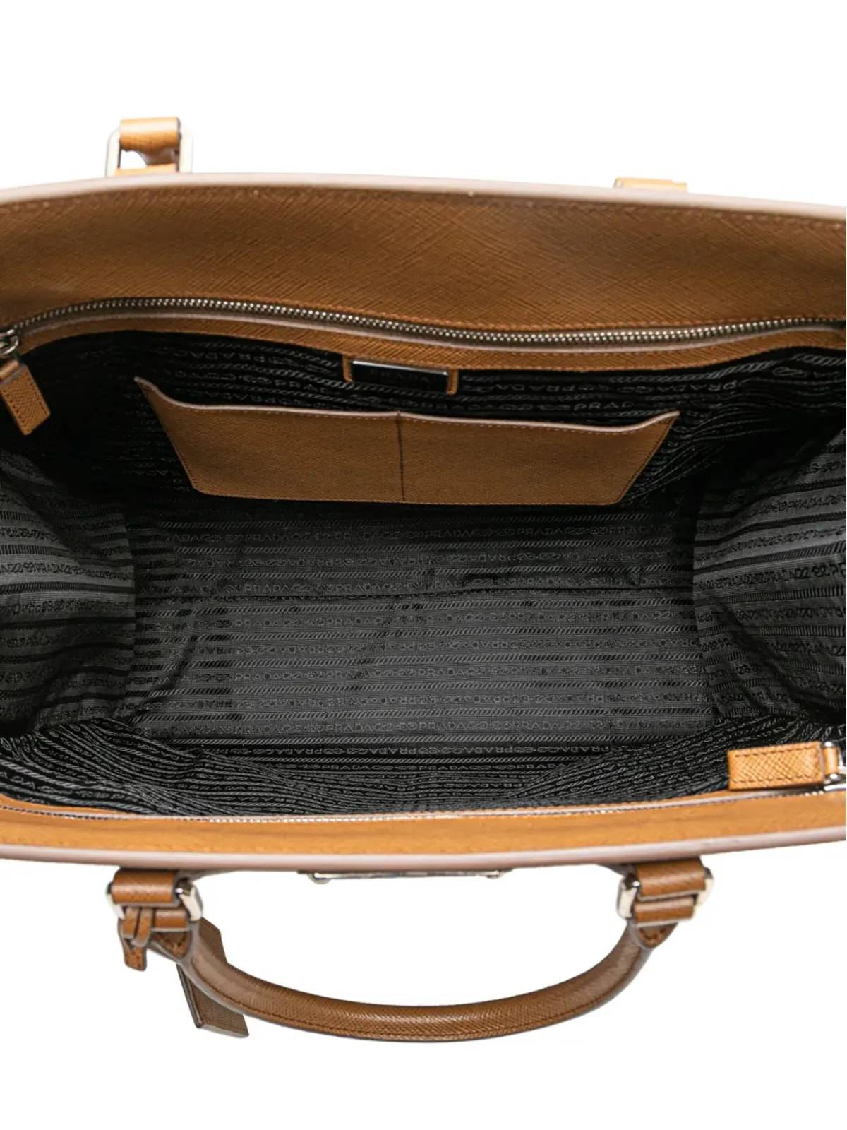 Prada Pre-Owned サフィアーノ Lux ダブルハンドル ショッピング トート サッチェル - ブラウン - 画像5
