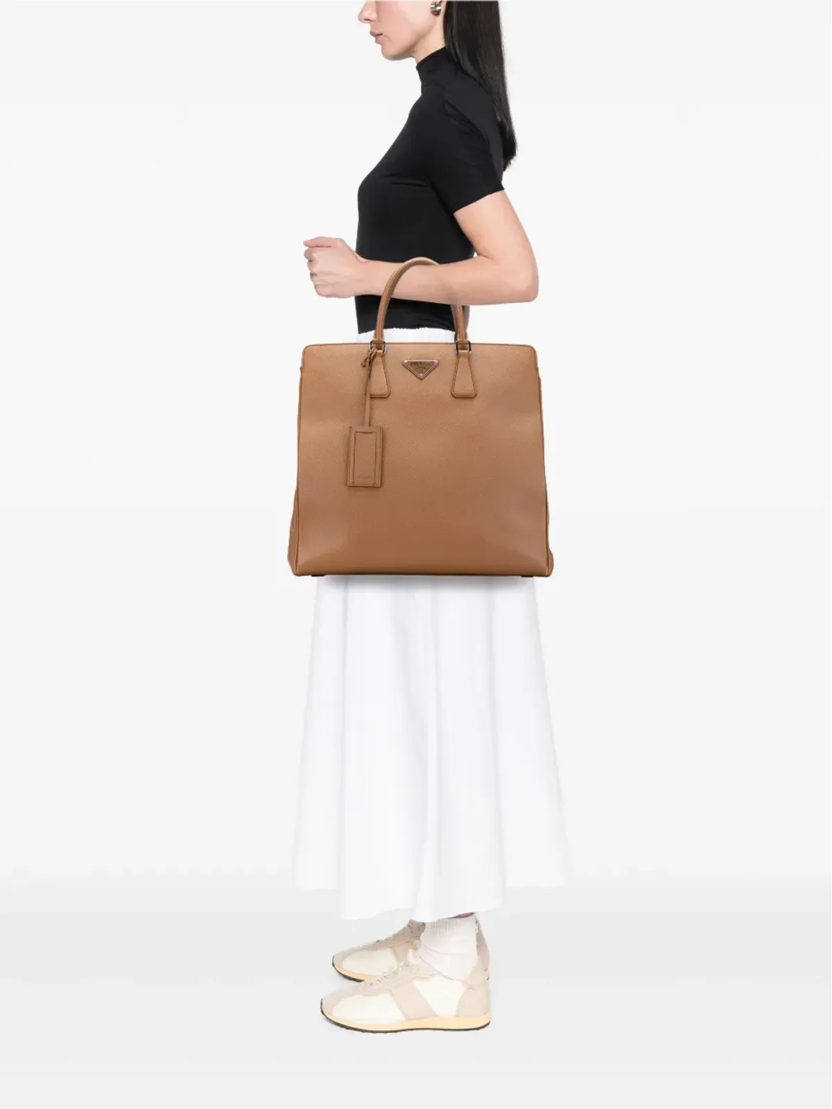 Prada Pre-Owned サフィアーノ Lux ダブルハンドル ショッピング トート サッチェル - ブラウン - 画像2