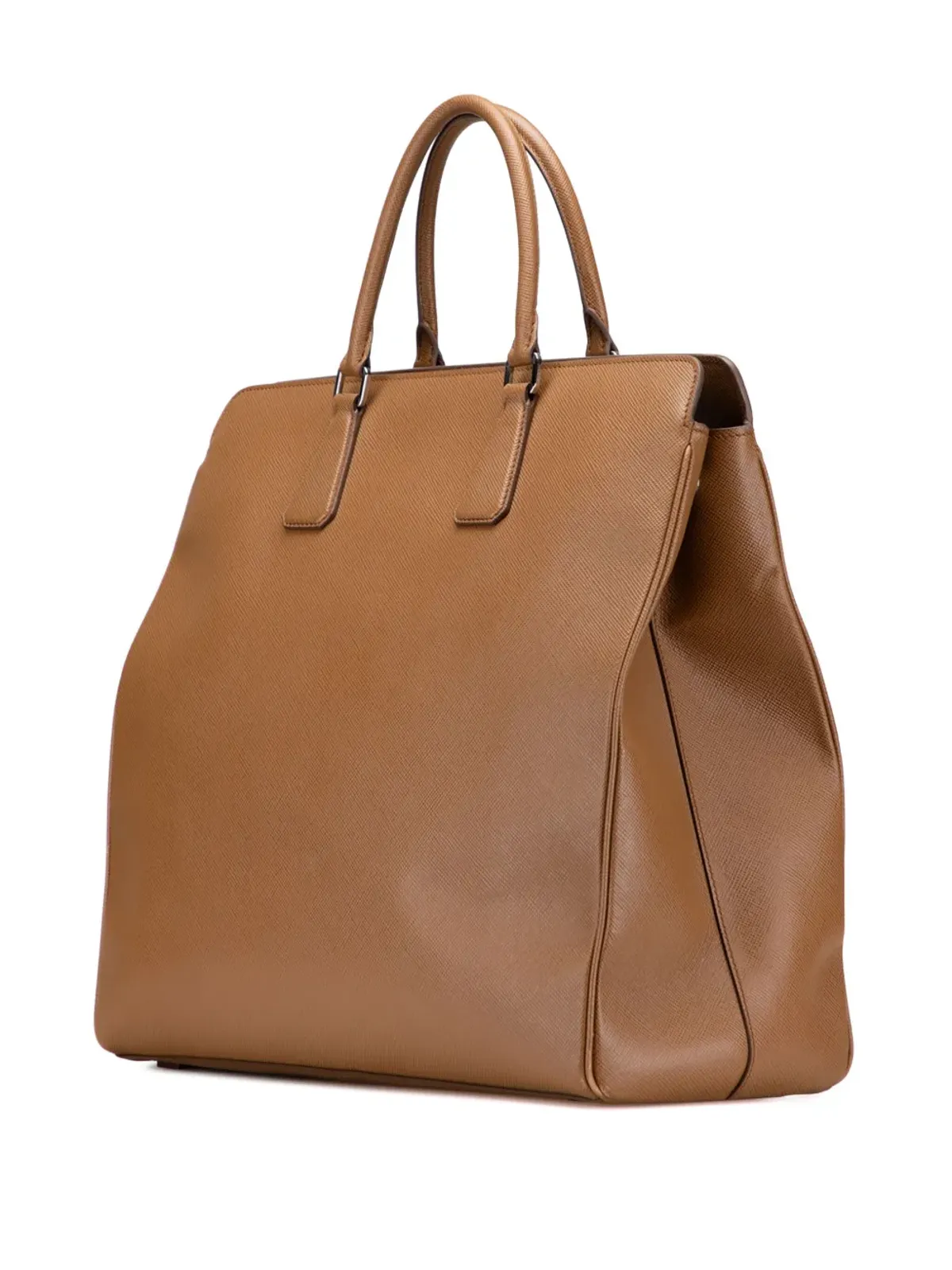 Prada Pre-Owned サフィアーノ Lux ダブルハンドル ショッピング トート サッチェル - ブラウン - 画像3