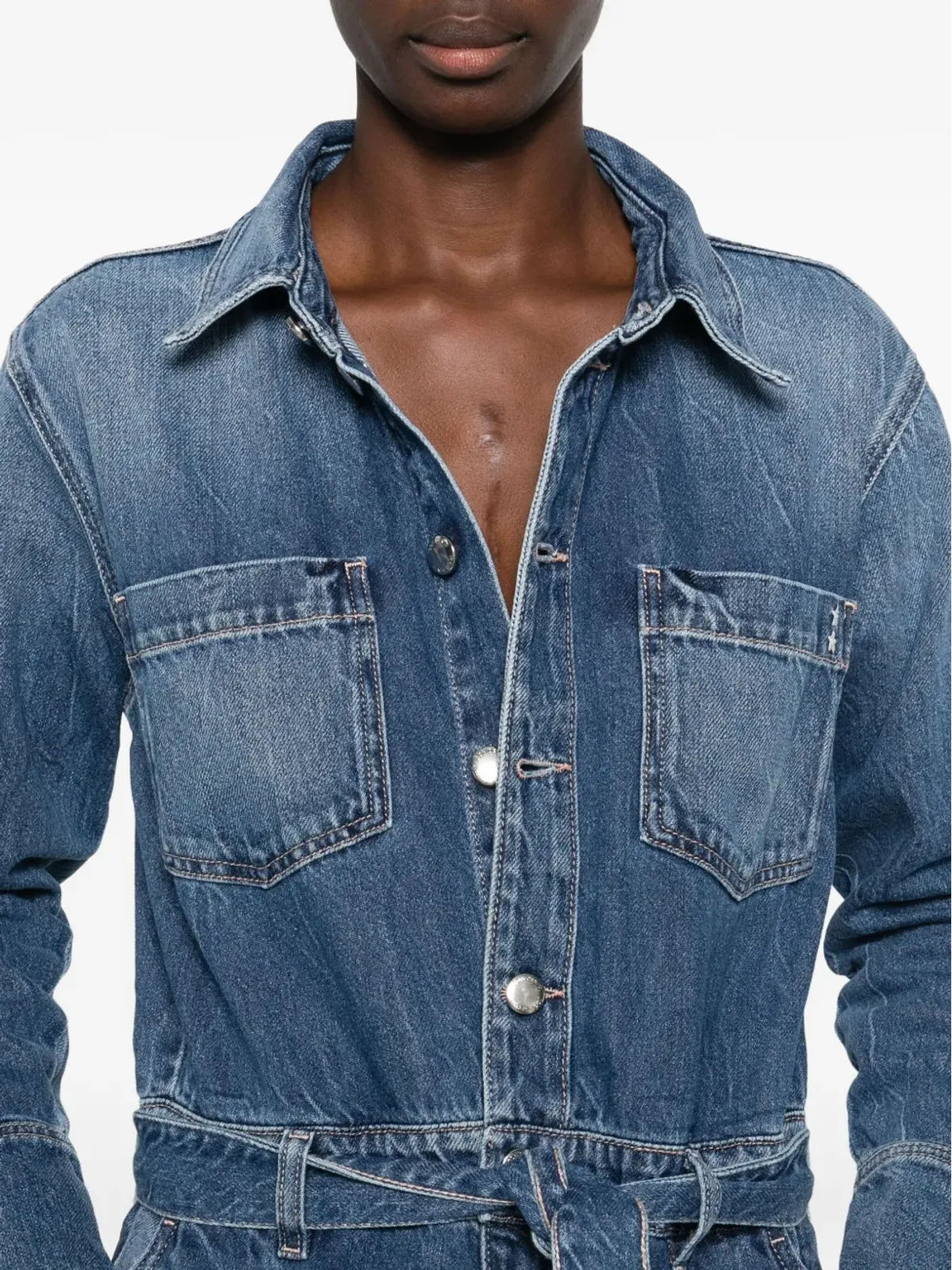 ICON DENIM ベルト付きデニムジャンプスーツ - 画像5