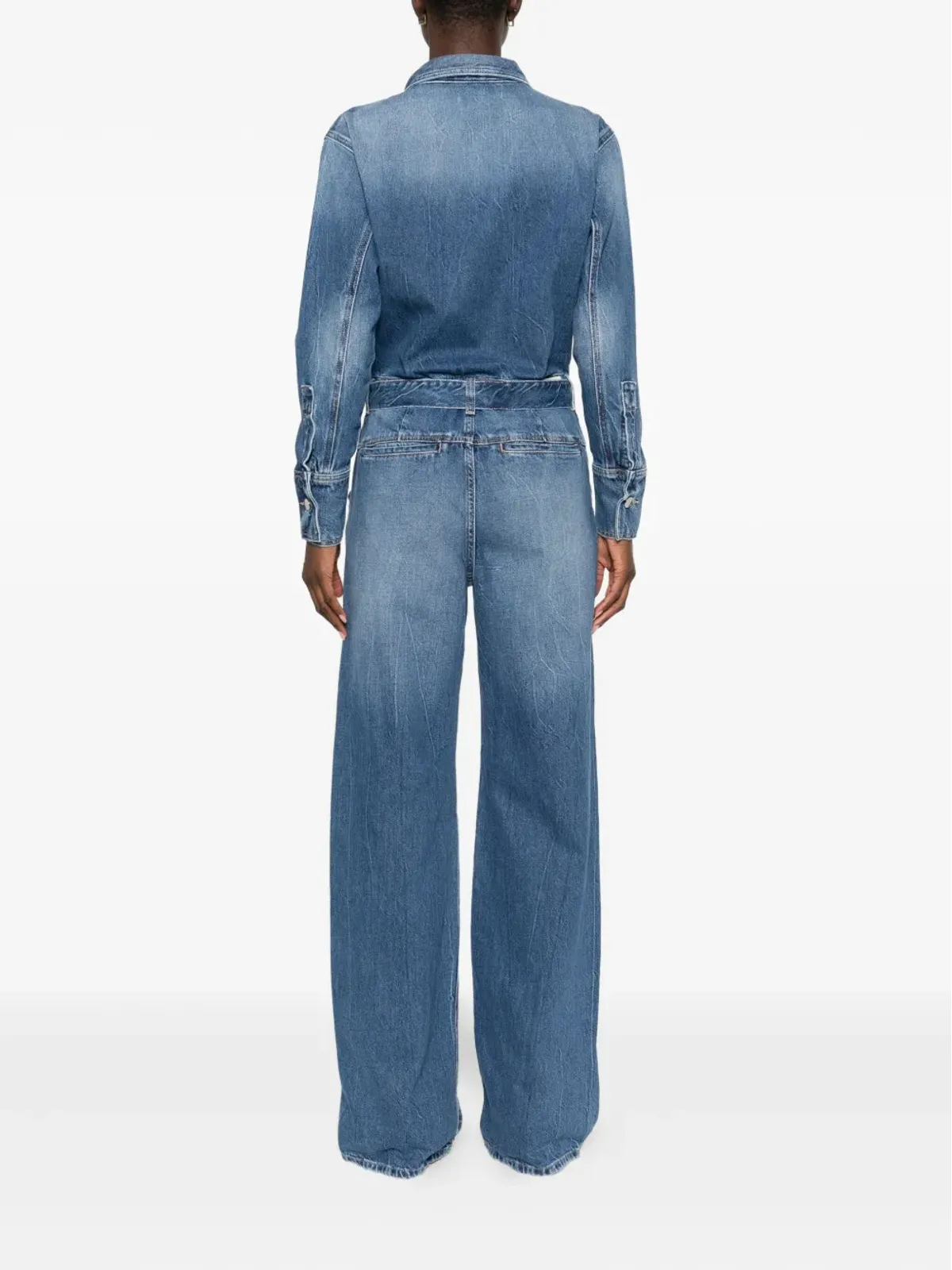ICON DENIM ベルト付きデニムジャンプスーツ - 画像4