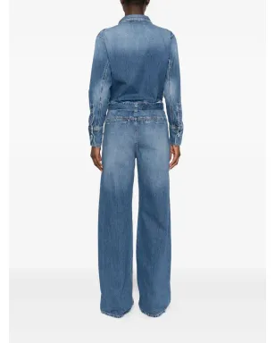 ICON DENIM ベルト付きデニムジャンプスーツ - サムネイル4