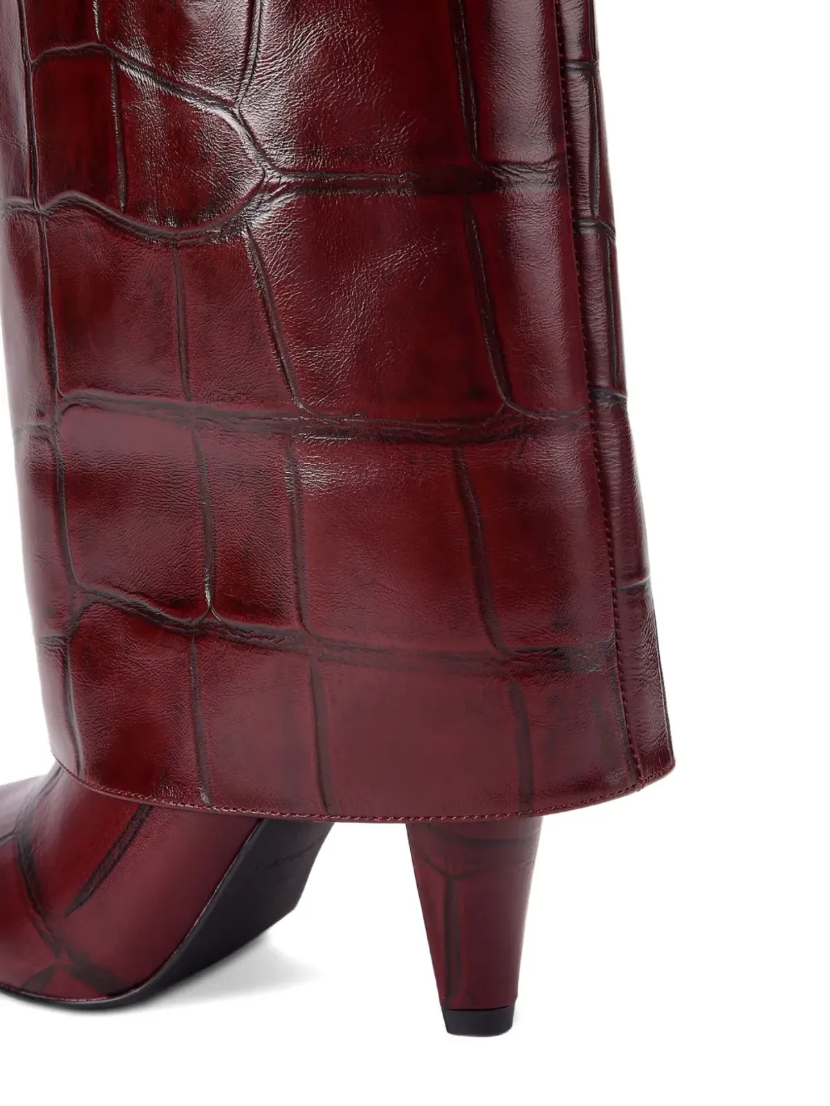 Kurt Geiger London クロコエンボス フォールドオーバーブーツ - レッド - 画像4