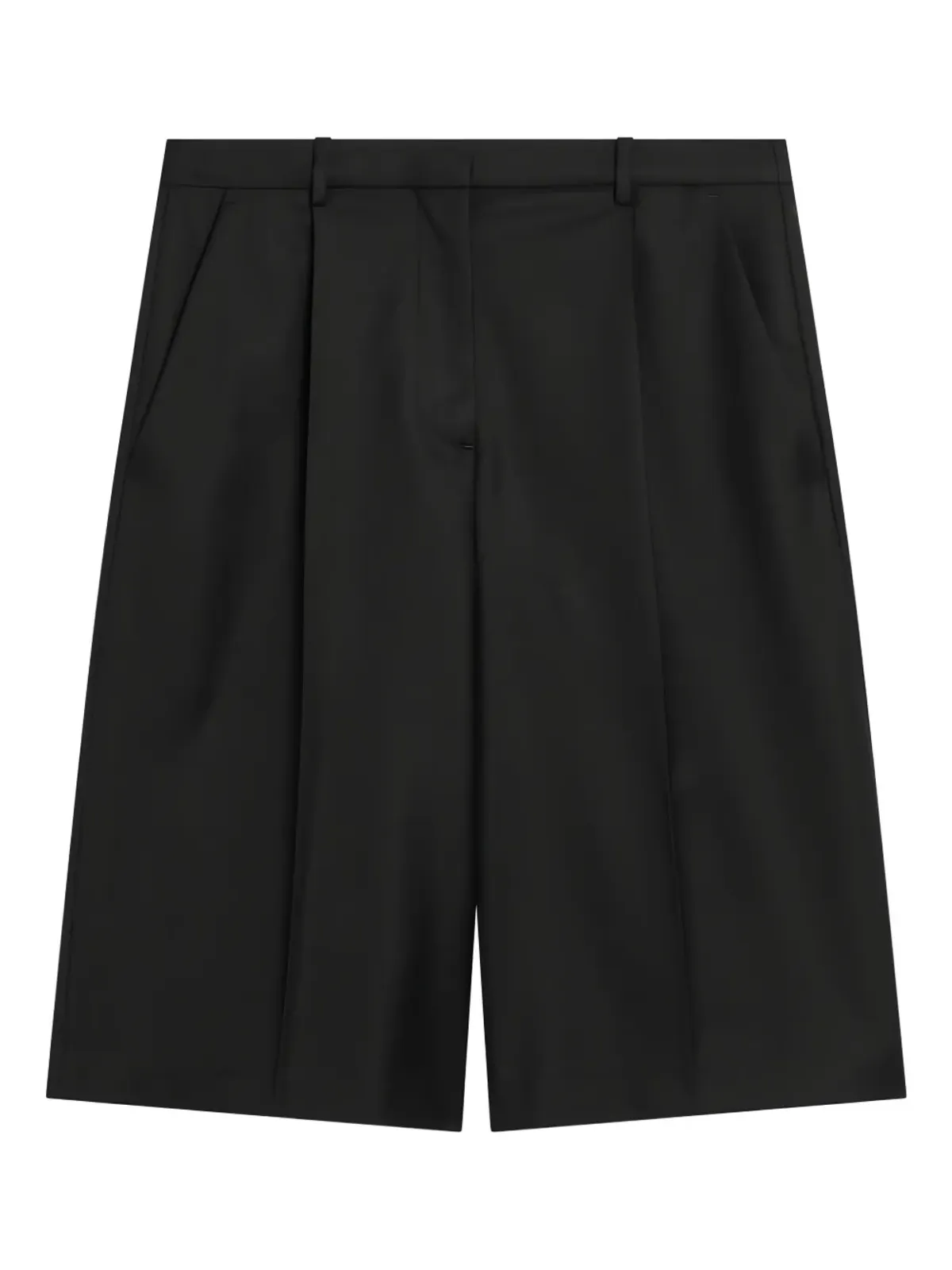 LouLou de Saison 隠しファスナー付きプリーツショートパンツ - ブラック - 画像1