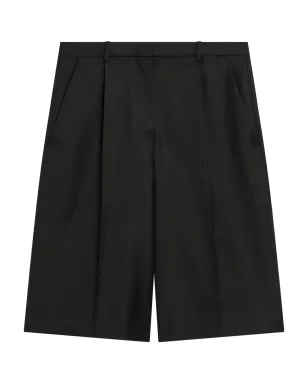 LouLou de Saison 隠しファスナー付きプリーツショートパンツ - ブラック - サムネイル1