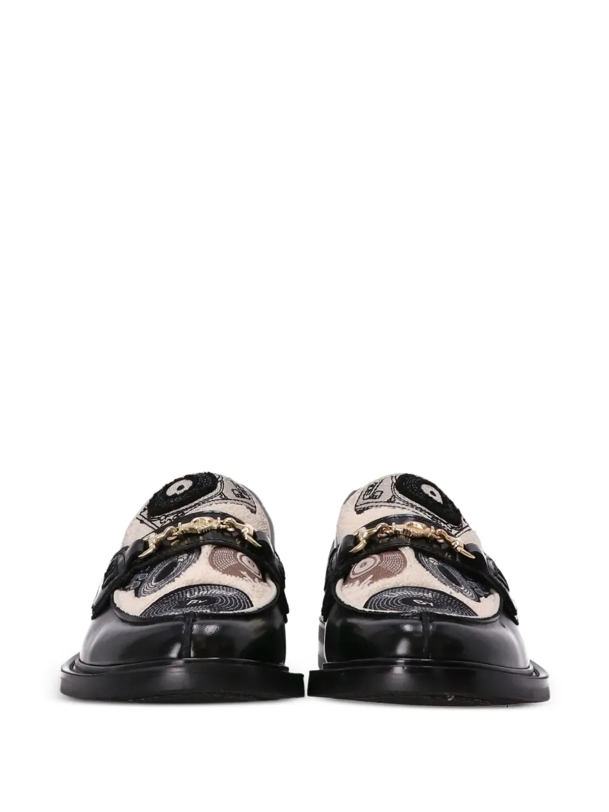 Filling Pieces グラフィックパターン レザー ローファー - 画像4