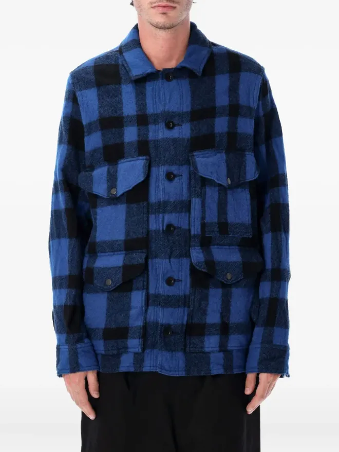 Junya Watanabe MAN Junya Watanabe MAN チェック柄シャツジャケット - ブルーの商品画像