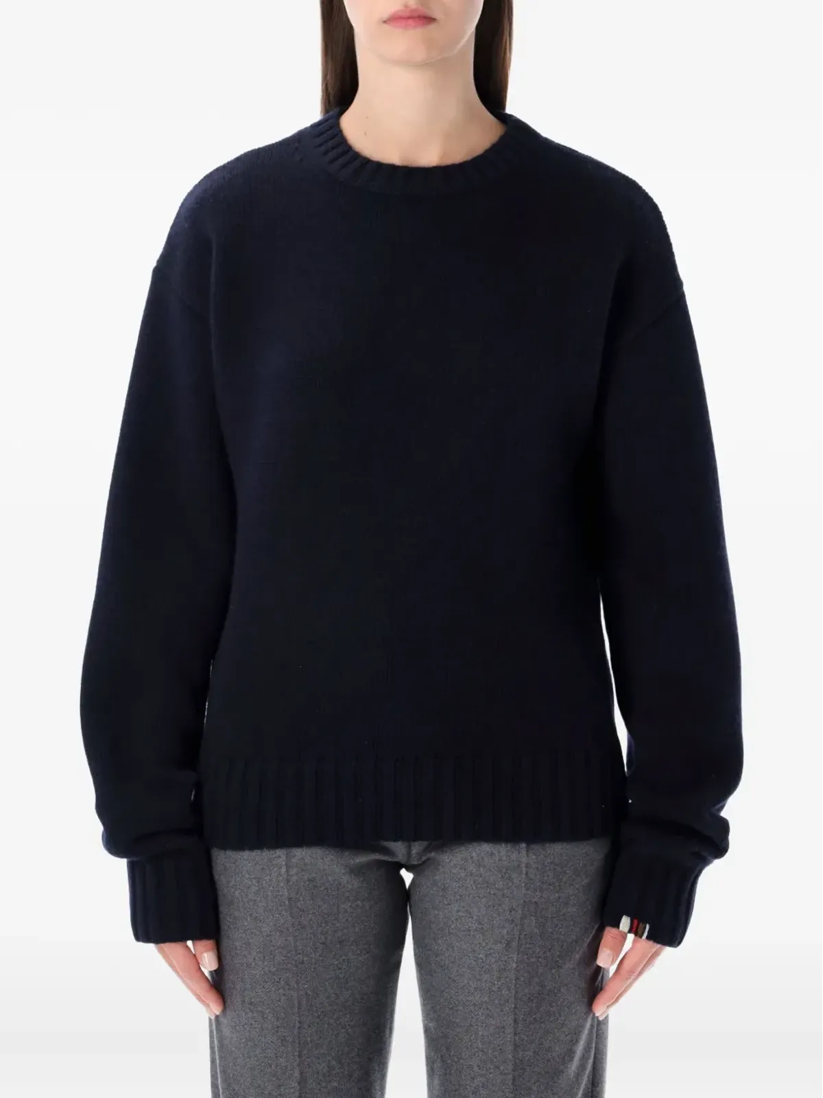 extreme cashmere long-sleeve ribbed sweater - Blue - 画像1