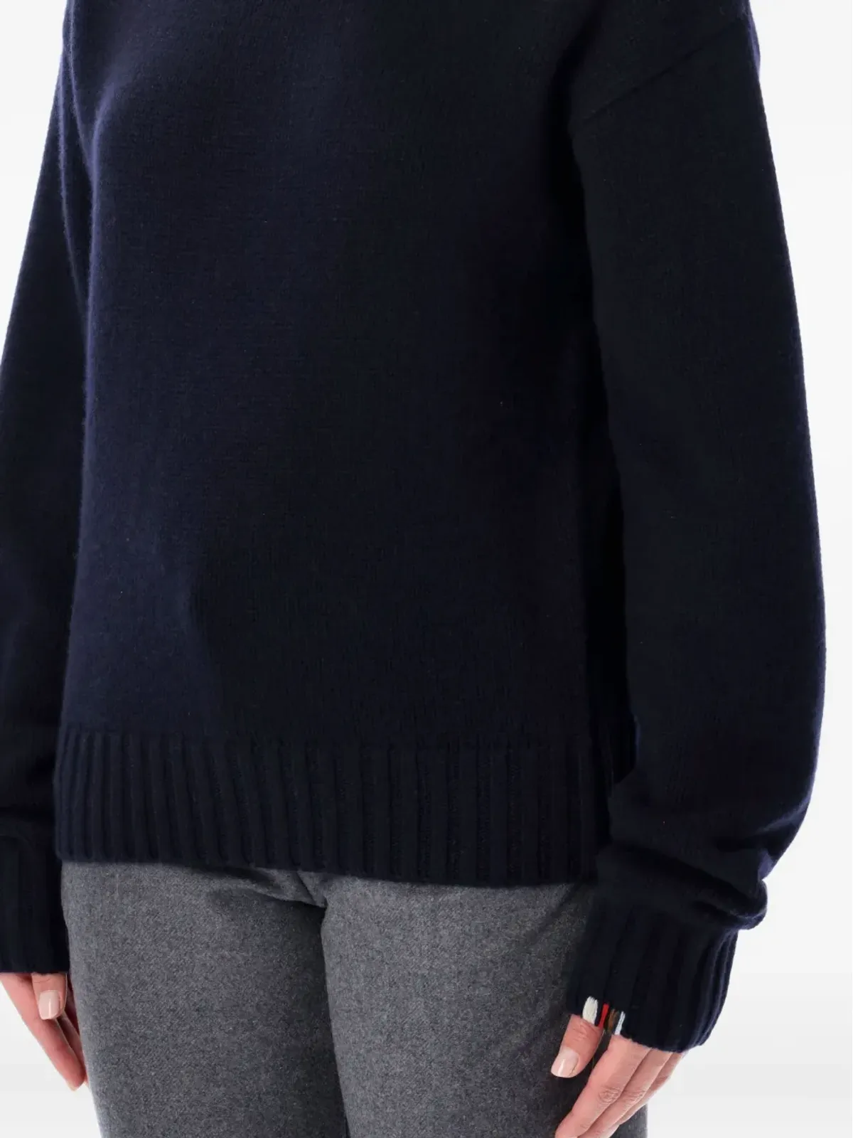 extreme cashmere long-sleeve ribbed sweater - Blue - 画像3