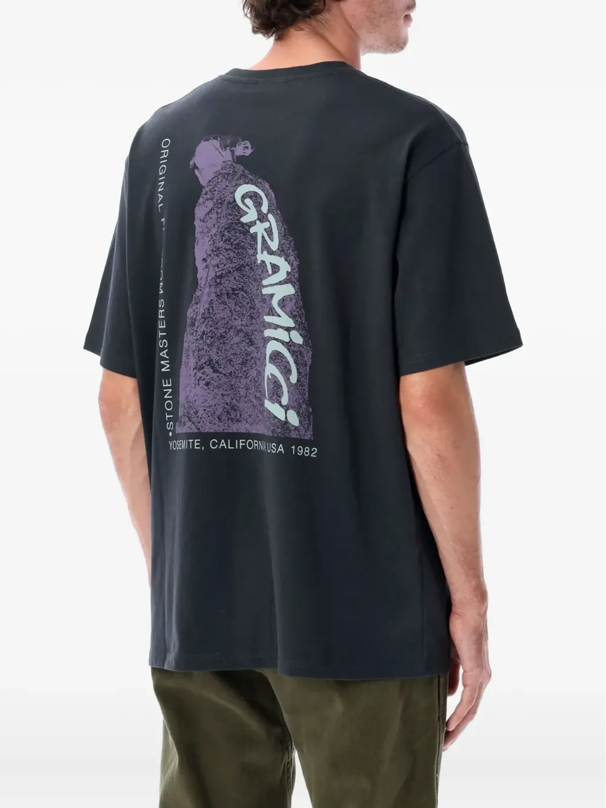 Gramicci Stonemasters graphic-print cotton T-shirt - Black - 画像2