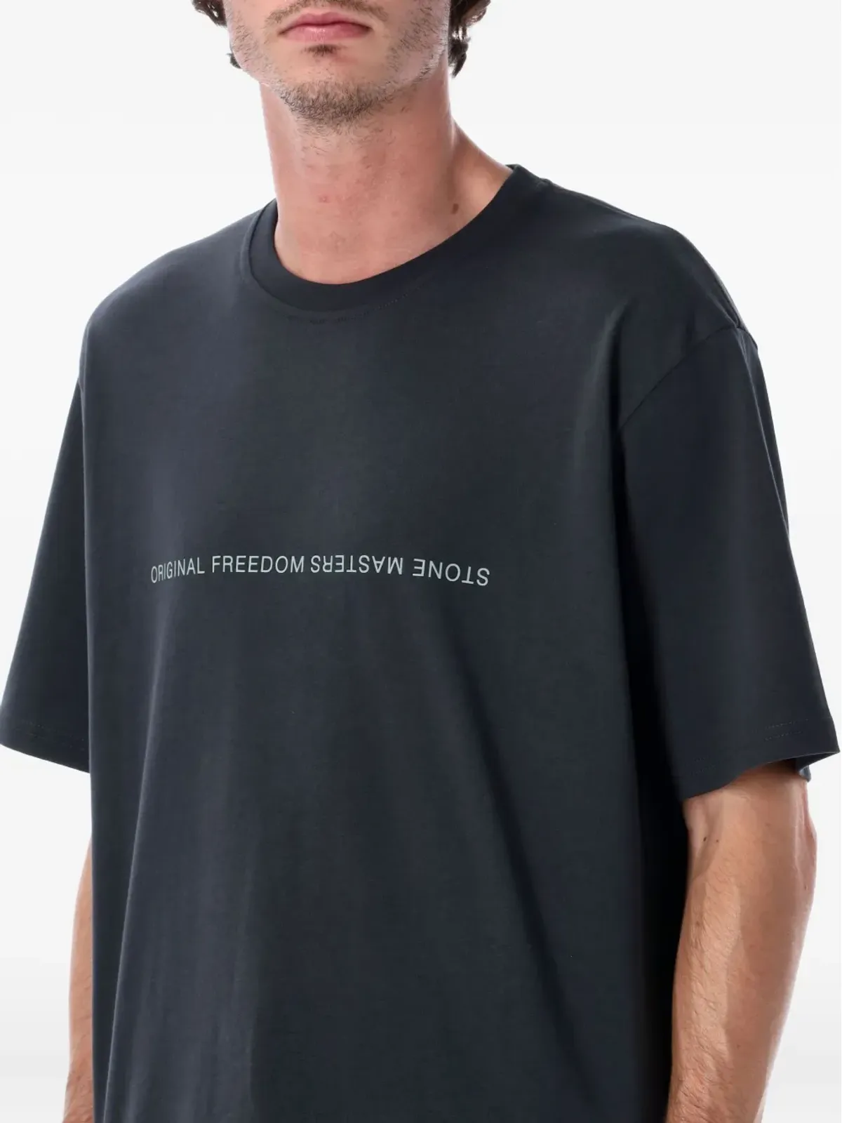Gramicci Stonemasters graphic-print cotton T-shirt - Black - 画像3