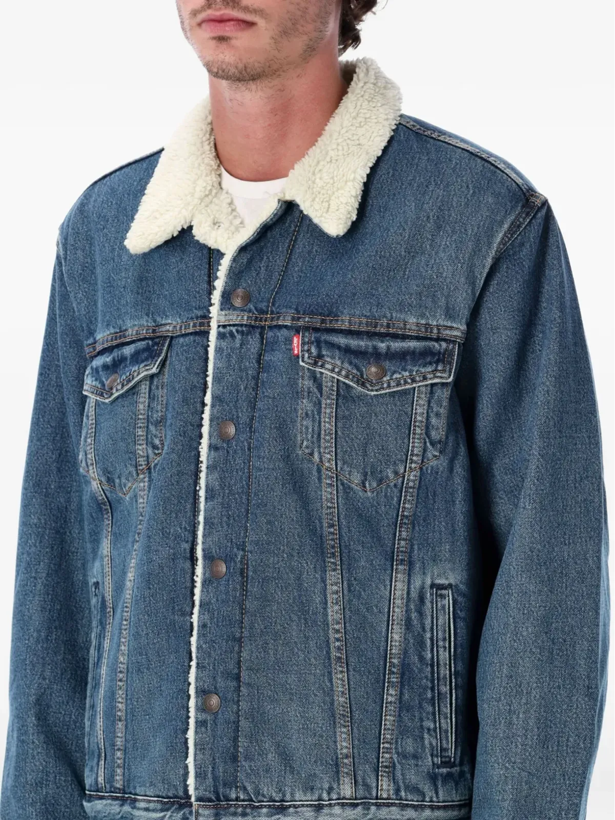 Levi's タイプIII シェルパー トラッカー ジャケット - ブルー - 画像3