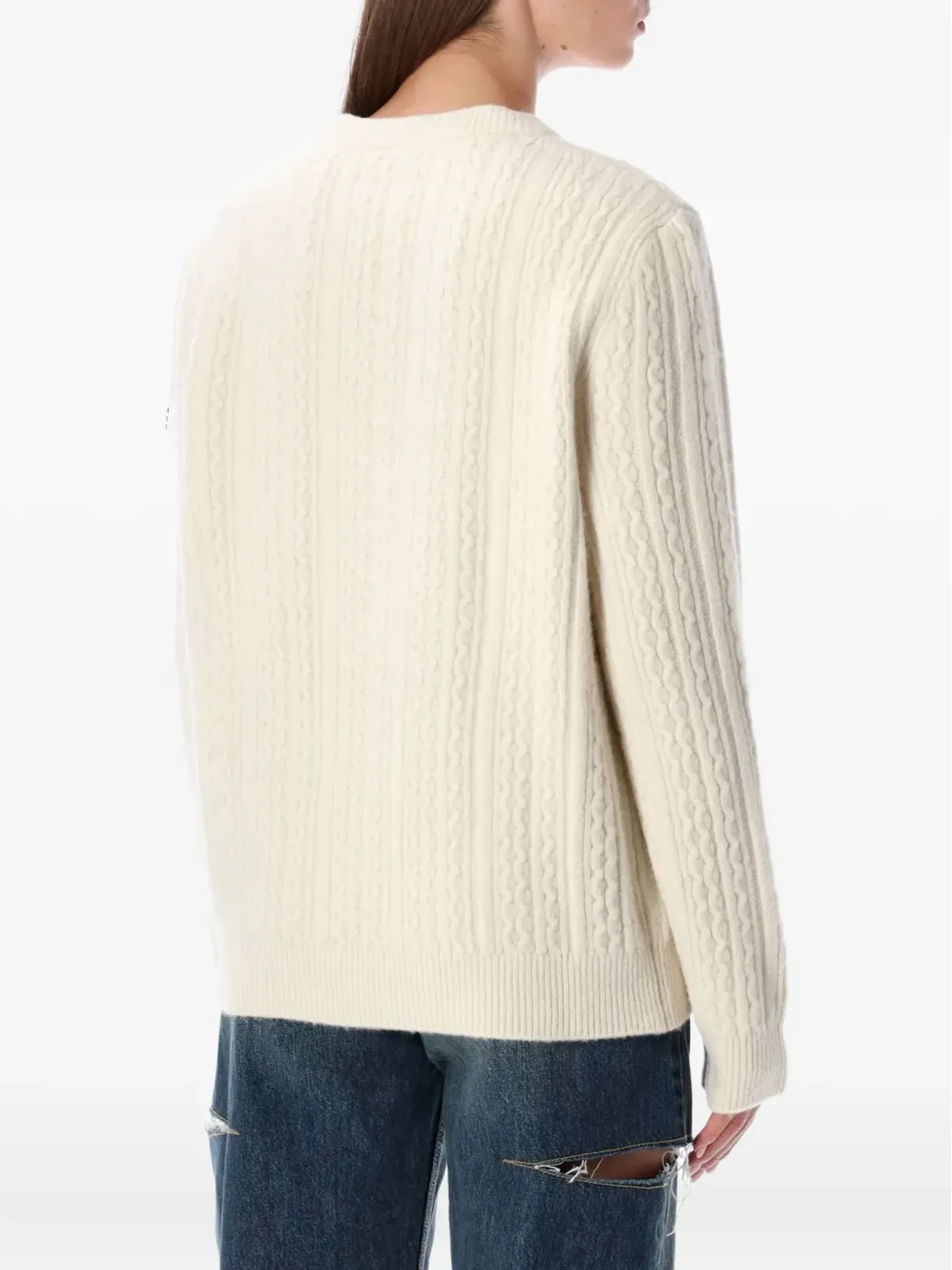 MM6 Maison Margiela ケーブルニットVネックセーター - 画像2