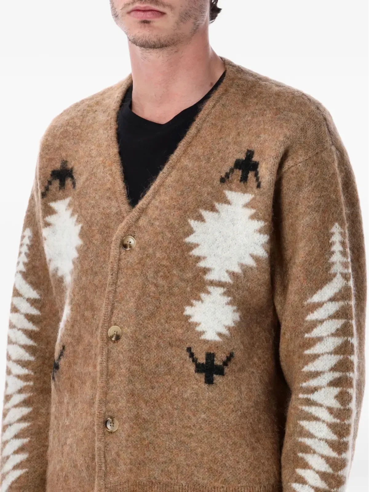 Pendleton パターン柄カーディガン - ブラウン - 画像3