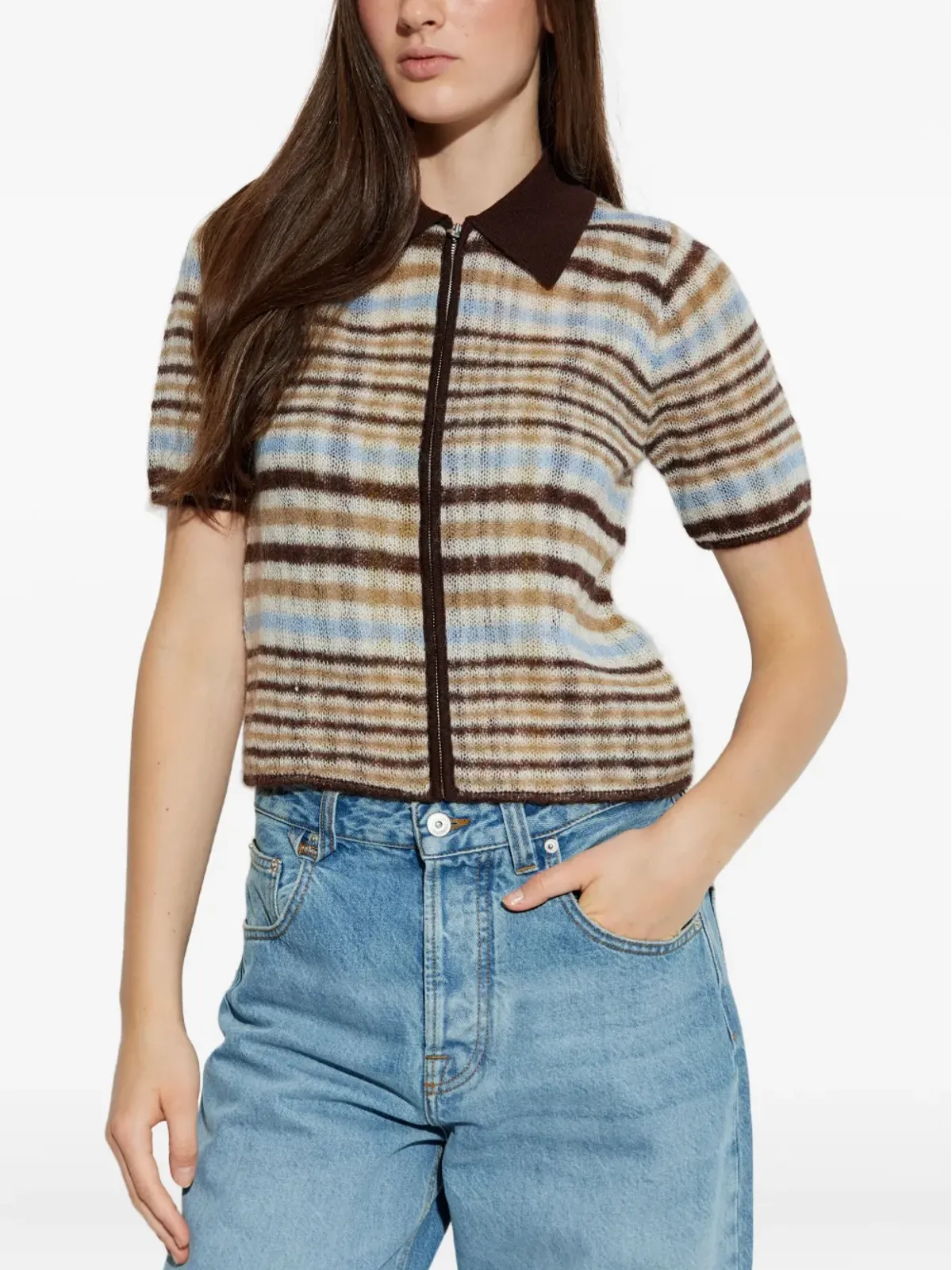 rag & bone ストライプジップニットウェア - 画像3