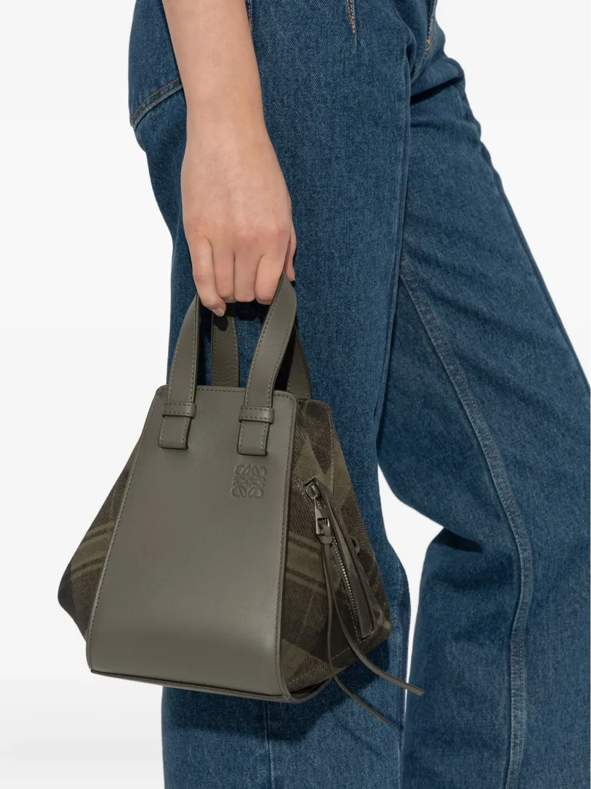 LOEWE ハンモック プリントタータン トートバッグ - グリーン - 画像2