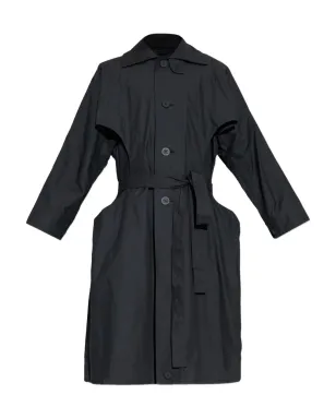 Homme Plissé Issey Miyake Cavity belted buttoned coat - サムネイル1