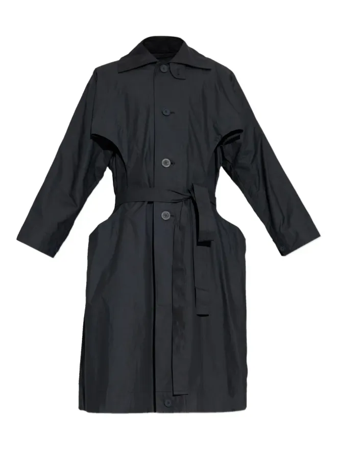 Homme Plissé Issey Miyake Homme Plissé Issey Miyake Cavity belted buttoned coatの商品画像