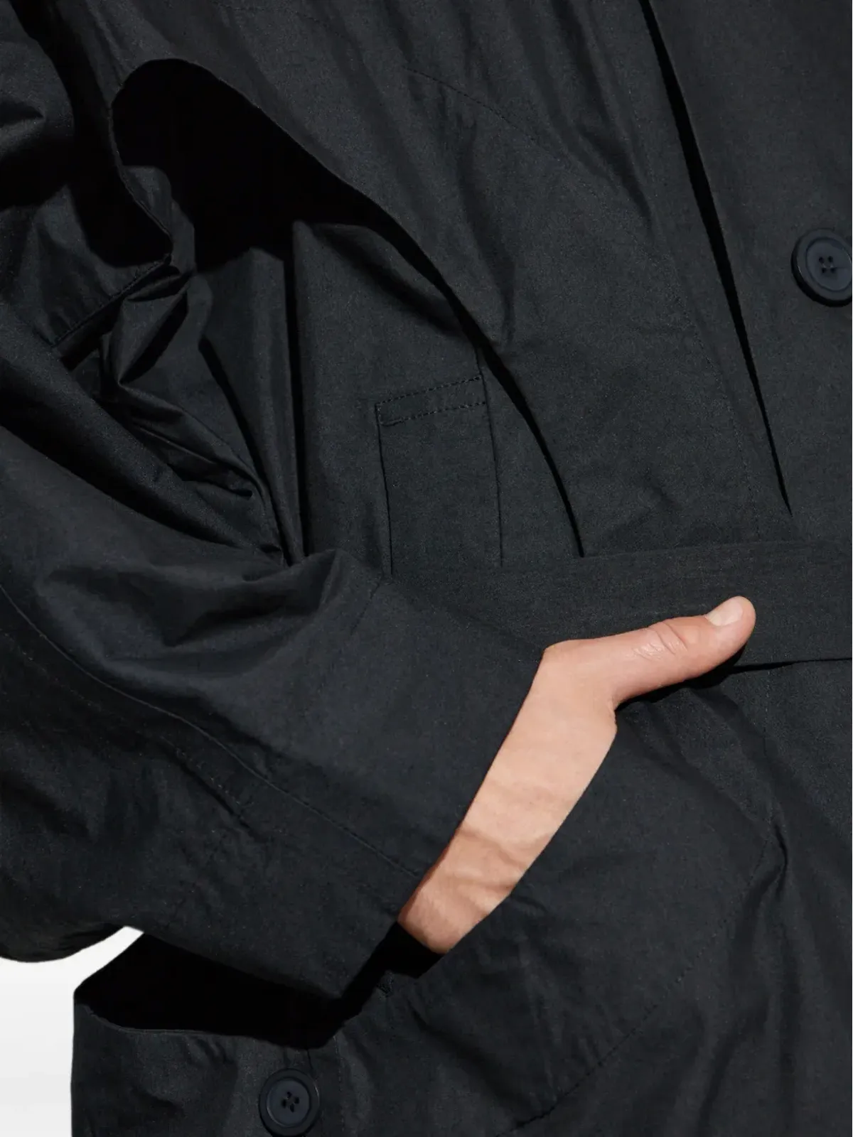 Homme Plissé Issey Miyake Cavity belted buttoned coat - 画像5