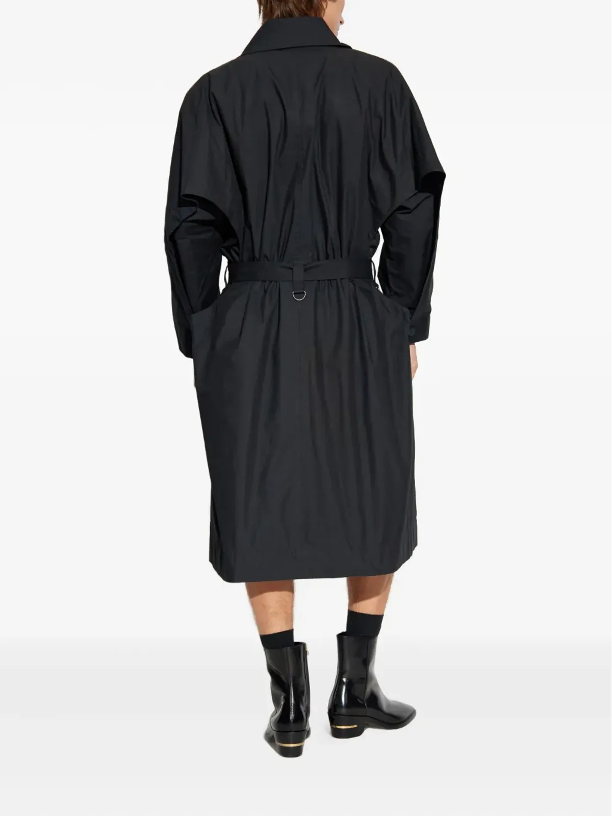 Homme Plissé Issey Miyake Cavity belted buttoned coat - 画像4