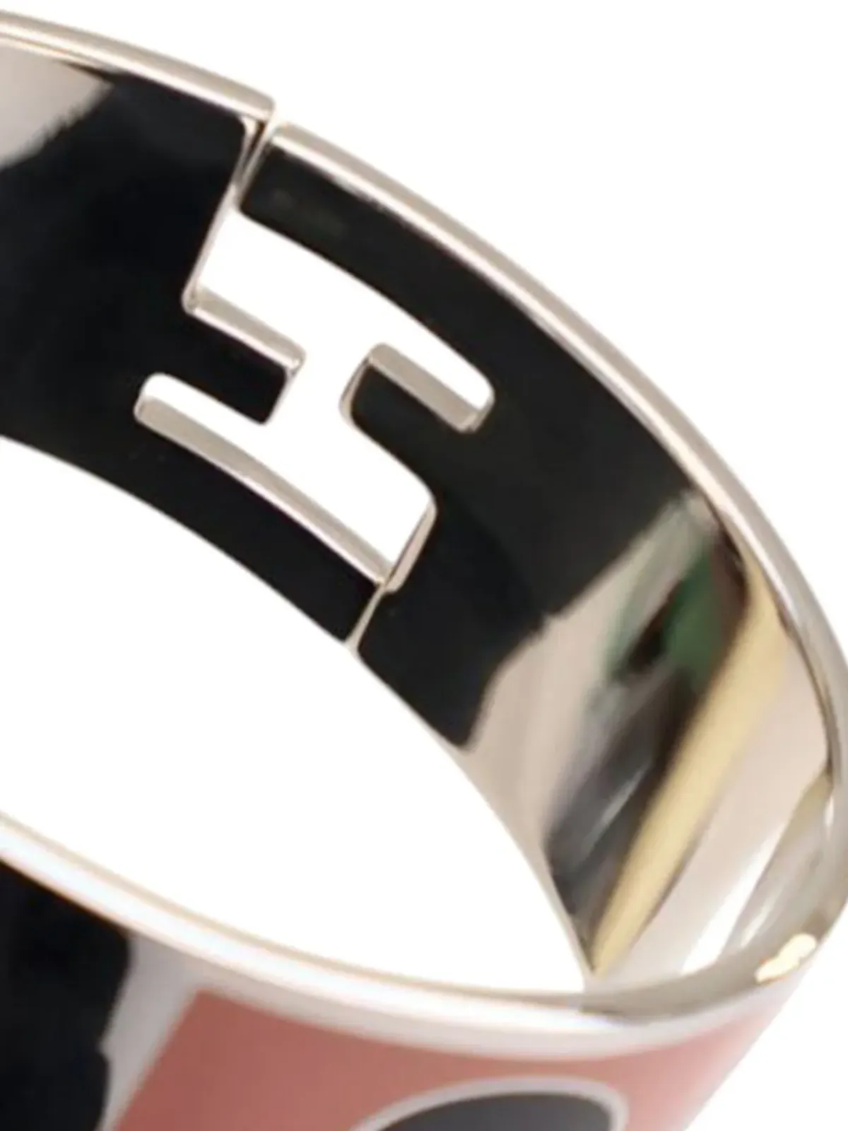 Fendi Pre-Owned エナメル Fendista ヒンジブレスレット ピンク - 画像4