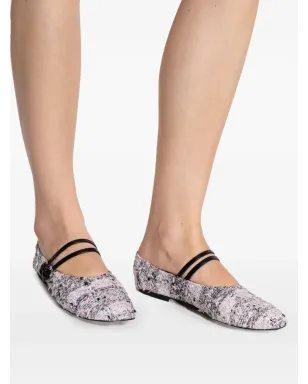 Tory Burch ストラップディテール バレエフラット - White - サムネイル4
