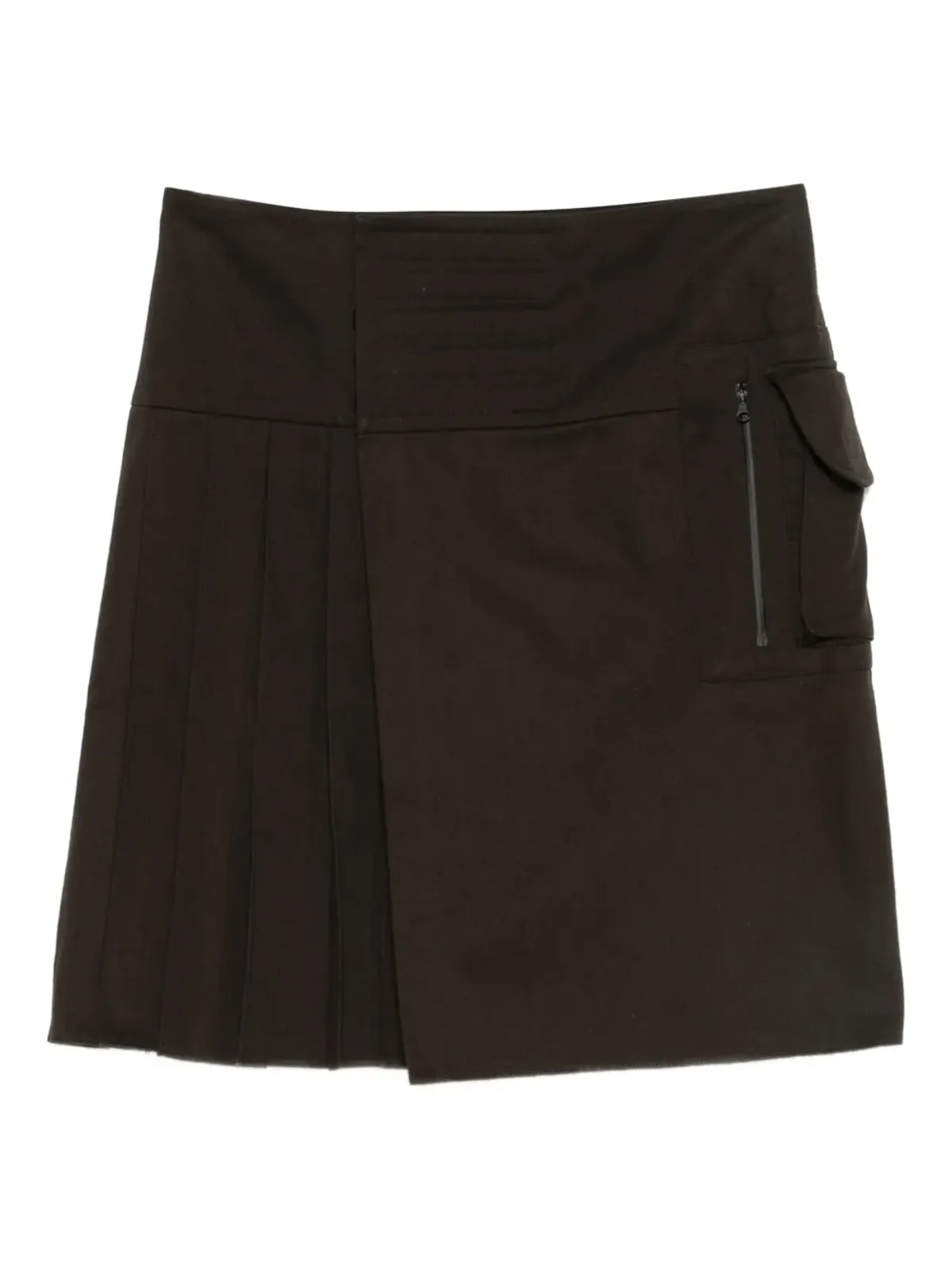 NotRainProof pleat-detail kilt - Brown - 画像1