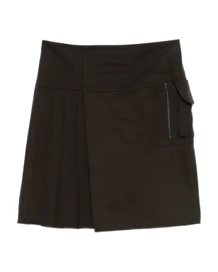NotRainProof pleat-detail kilt - Brown - サムネイル1