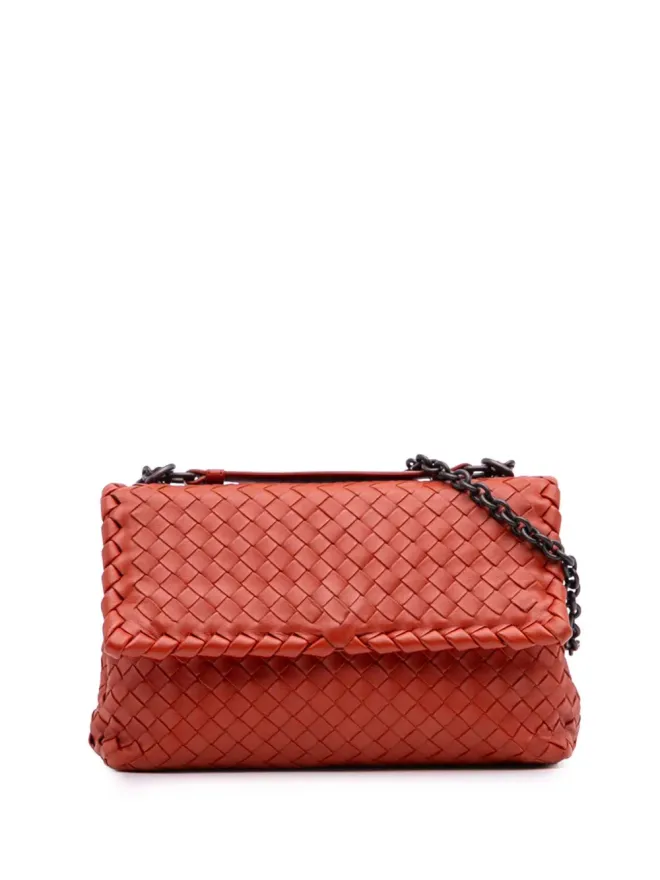 Bottega Veneta Pre-Owned Bottega Veneta Pre-Owned スモール ナパレザーイントレッチャート オリンピア ショルダーバッグ - レッドの商品画像