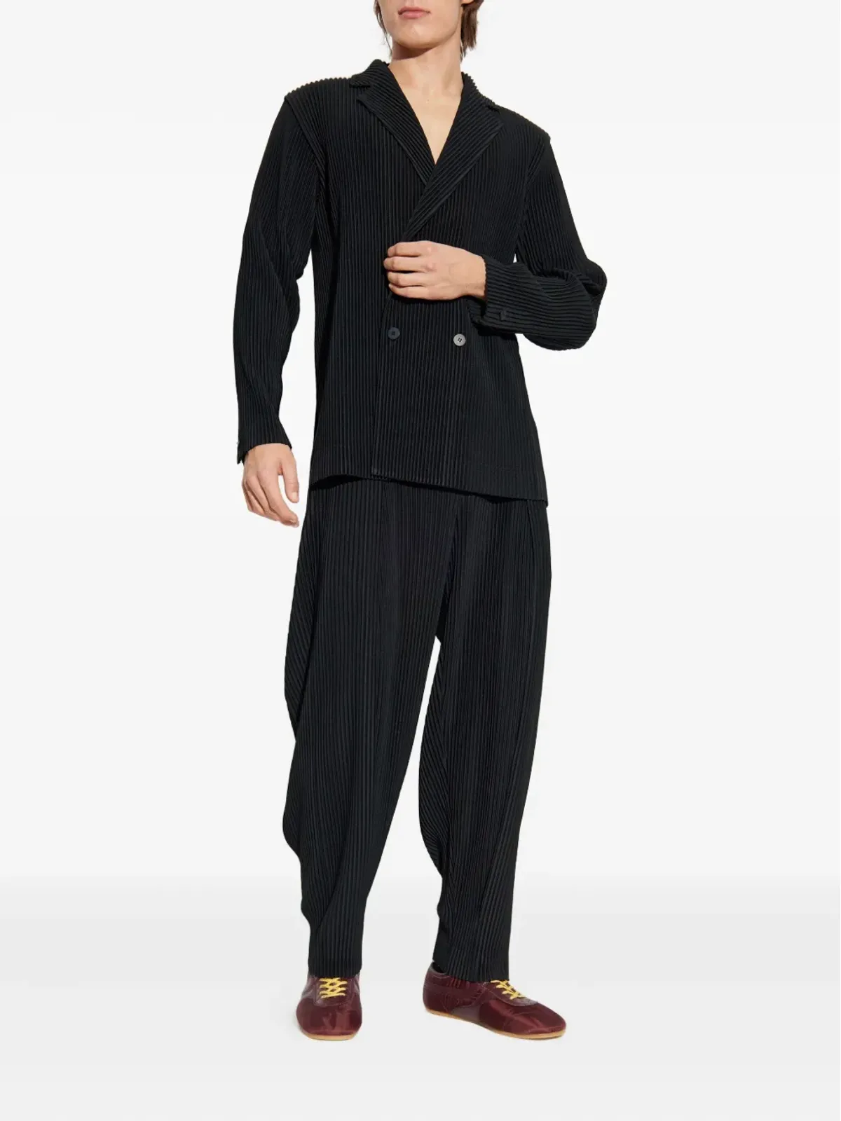 Homme Plissé Issey Miyake プリッセ ダブルブレストブレザー - 画像2