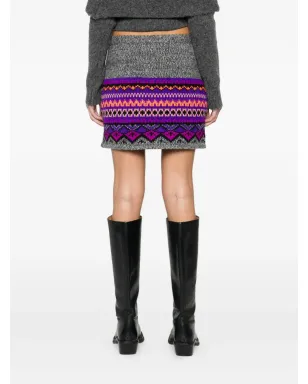 Anna Sui 幾何学模様ミニスカート - グレー - サムネイル4