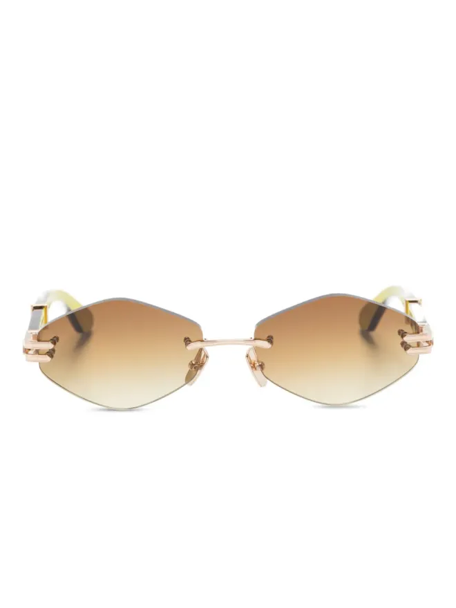 Maybach eyewear Maybach eyewear ジオメトリックフレーム リムレス サングラスの商品画像