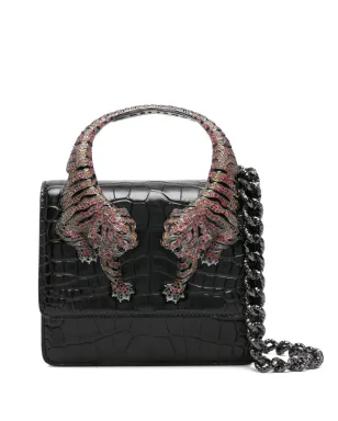 Roberto Cavalli タイガー装飾ショルダーバッグ - ブラック - サムネイル1