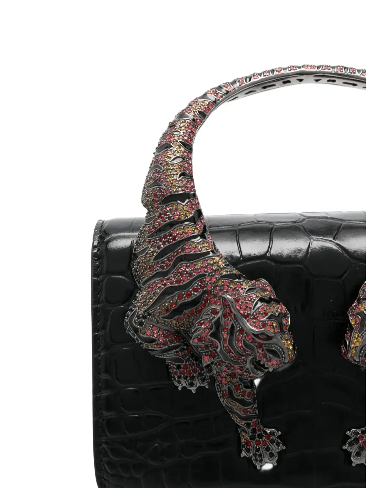 Roberto Cavalli タイガー装飾ショルダーバッグ - ブラック - 画像3