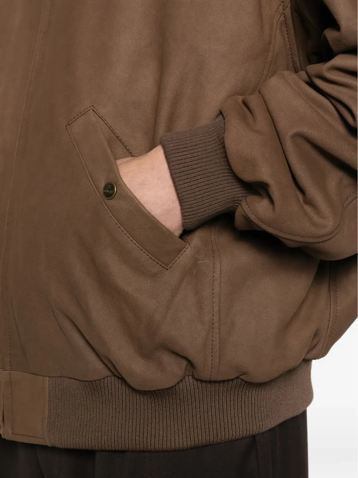 Timberland レザー ボンバー ジャケット - 画像5